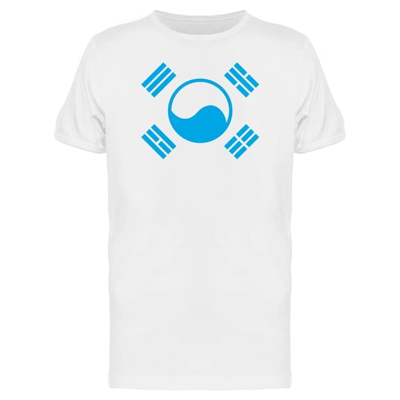 Simple South Korea Blue Design T-Shirt Men -Image by Shutterstock, Male Medium