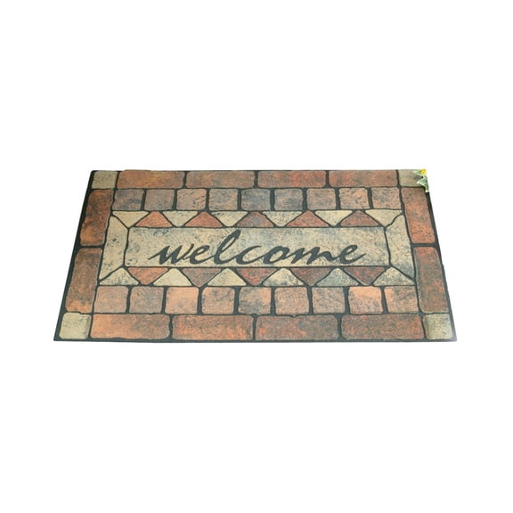 Simple Spaces 06ABSHE-16 Rubber Welcome Floor Mat, 18" x 30"