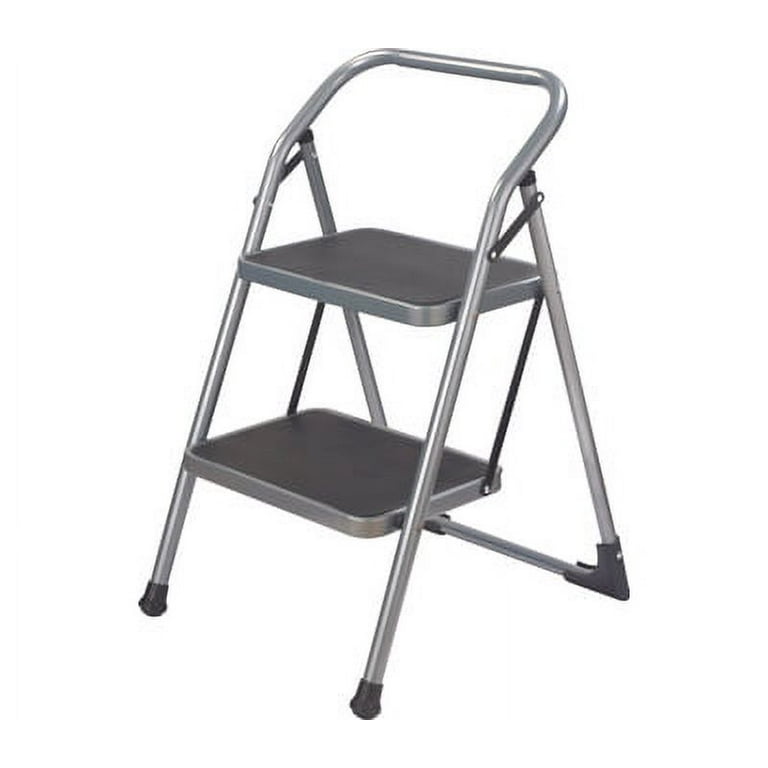 Folding step stool with padded seat top