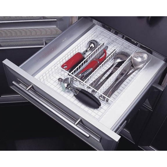 WHITE SILVERWARE STORAGE TRAY