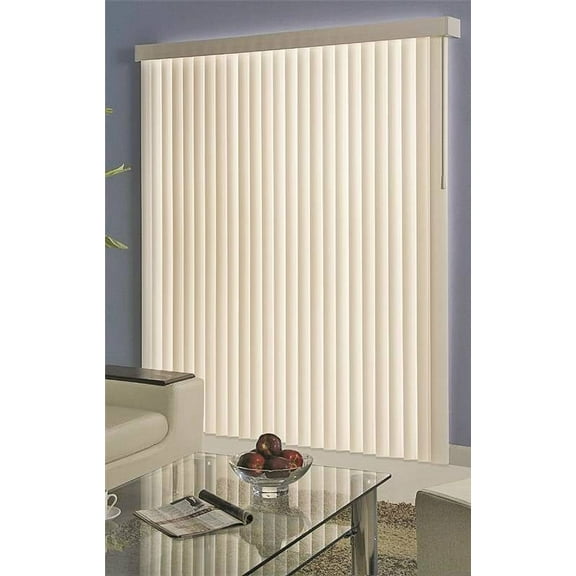 Simple Spaces MBV-78X84-VA3L Light Filtering, Vertical Window Blinds, 84 in L, 78 in W, Vinyl, Alabaster 2 Pack