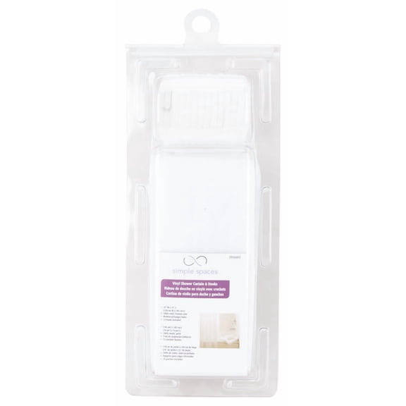 Simple Spaces SD-625FT-3L Shower Curtain with Hook, PVC/Vinyl, Frosted, Frosted
