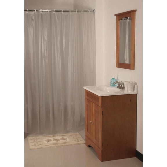 Homebasix SD-MCP01-F3L Heavy Duty Shower Curtain, 70 in W x 72 in L x 12 mm T, Vinyl, Frosted