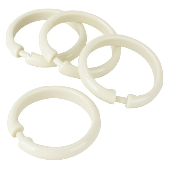Simple Spaces Shower Curtain Rings Beige Plastic O Hooks (12 Count)