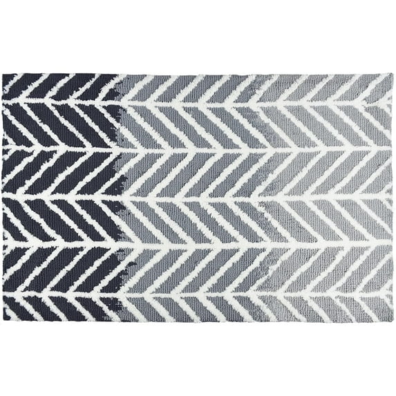 Simple Spaces Straight and Arrows Gray Indoor Rug (21" x 33")