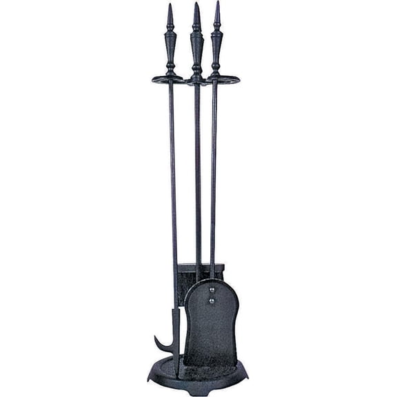 Simple Spaces T40100BK-C3L 4-Piece Fireplace Tool Set, 28.5", Black