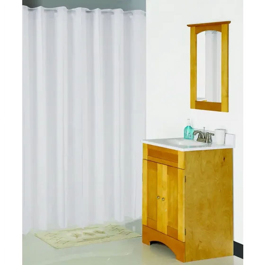 Simple Spaces XG02WH Hookless Shower Curtain, Vinyl, Each