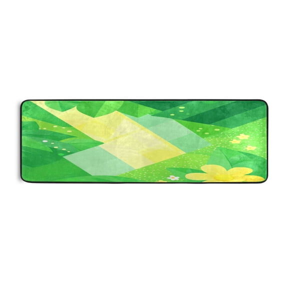 Simple Spring Pathway 72x24" Runner Rug, Non-Slip Memory Foam Cushion, Anti-Crease for Hallways and Bedrooms