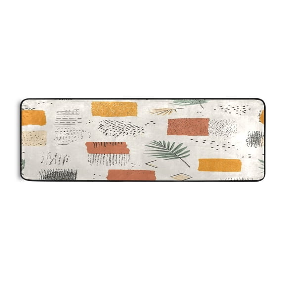 Simple Spring Pattern 72x24" Runner Rug, Non-Slip Memory Foam Cushion, Anti-Crease for Hallways and Bedrooms