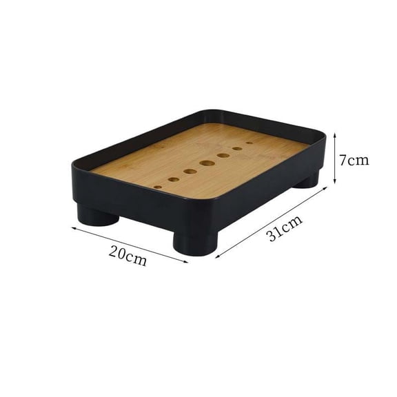 Simple Square Drain Tray, Household Small Tea Tray, Plastic Tea Cup Tray, Bamboo Drain Small Tea Table, Living Room