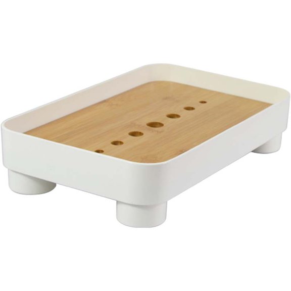 Simple Square Drain Tray, Household Small Tea Tray, Plastic Tea Cup Tray, Bamboo Drain Small Tea Table, Living Room