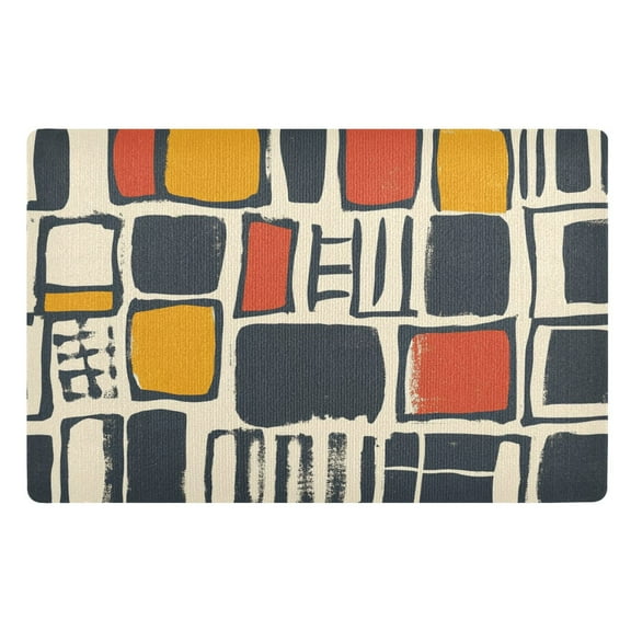 Simple Squares and Rectangles Floor Door Mat Outdoor Indoor for Home Entrance Welcome Mats 32"x20"