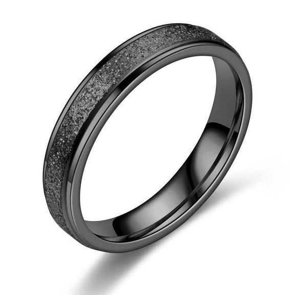 Women's Stainless Steel Frosted Ring 6MM Width and 2MM Thickness Simple Elegant Design Durable Metal Ring Perfect for
