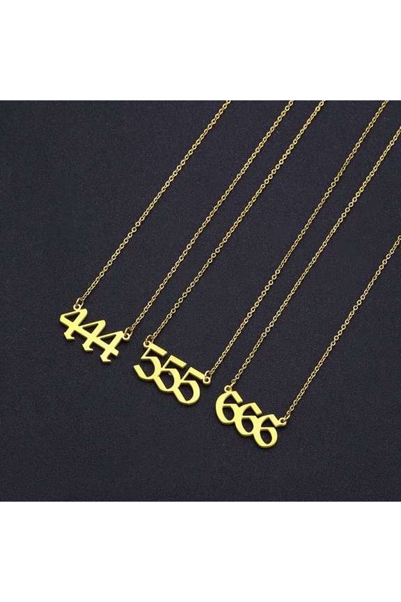 Simple Stainless Steel Geometric Digital Necklace