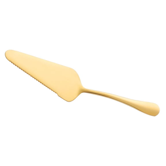 LEORX Golden Cake Shovel with Serrated Edge for Effortless Cutting Made of Stainless Steel Perfect for Baking and Weddings 7 inch
