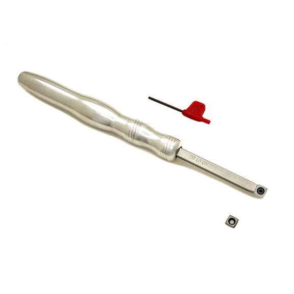 Simple Start Roughing Tool with 2 Cutters: 1 Negative Rake and 1 Woodturning - 12 Overall with Handle