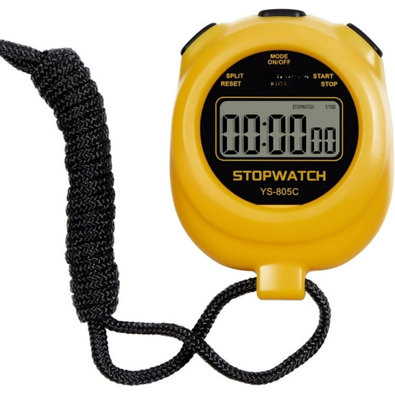 Simple Stopwatch Timer - Easy to Use, Set Up, Read, and Carry - Large Display - On/Off, AAA Battery - Ideal for Coaches, Track and Field, Soccer Referees, Sports, Classroom