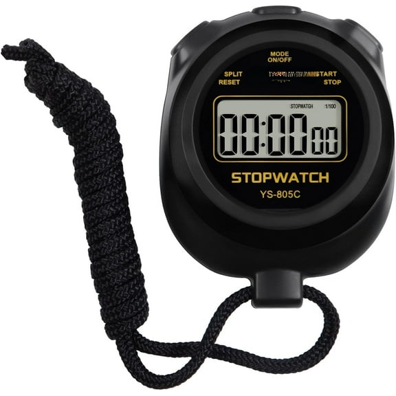 Simple Stopwatch Timer - Easy to Use, Set Up, Read, and Carry - Large Display - On/Off, AAA Battery - Ideal for Coaches, Track and Field, Soccer Referees, Sports, Classroom