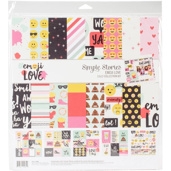 Simple Stories Collection Kit 12"X12"-Emoji Love