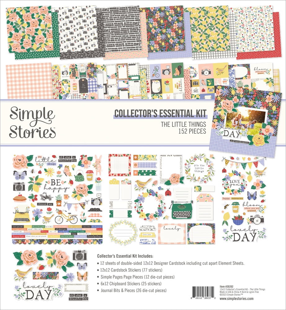 Simple Stories Collector's Essential Kit - 12x12 Santa's Village Scrapbooking Kit | Holiday Paper Craft Supplies