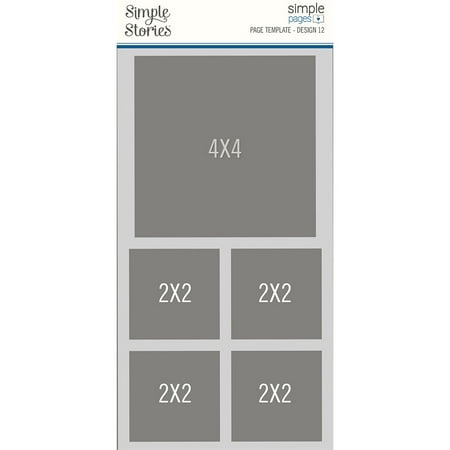 Simple Stories Simple Pages Page Template-(1) 1-4"X4" & 4-2"X2"