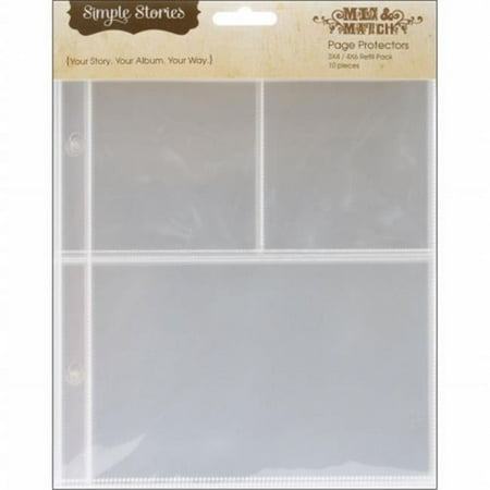Simple Stories Sn@p! Pocket Pages For 6"X8" Binders 10/Pkg-(1) 4"X6" & (2) 3"X4" Pockets