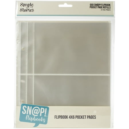 Simple Stories Sn@p! Pocket Pages For 6"X8" Flipbooks 10/Pkg-(2) 4"X6" Pockets