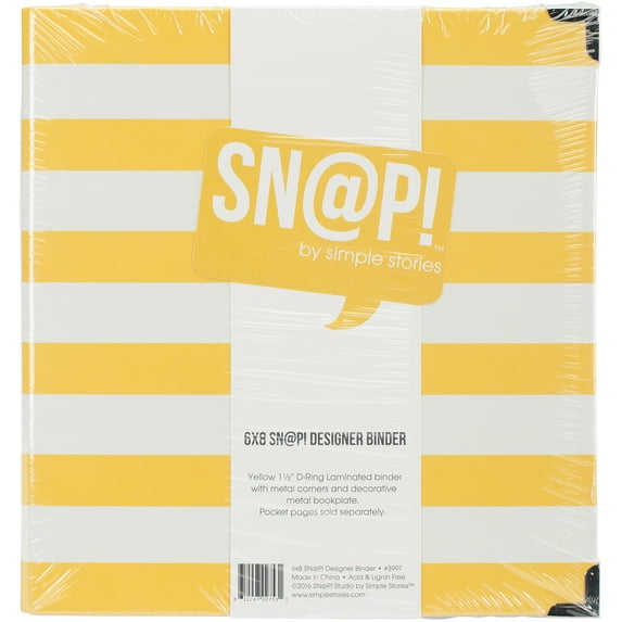 Sn ap! Designer Binder 6 X8 Yellow Stripe