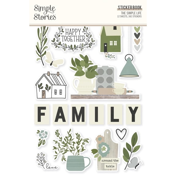 Simple Stories Sticker Book 12/Sheets-The Simple Life, 382/Pkg