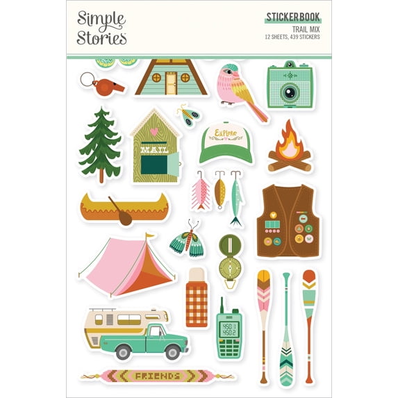 Simple Stories Sticker Book 12/Sheets-Trail Mix, 439/Pkg