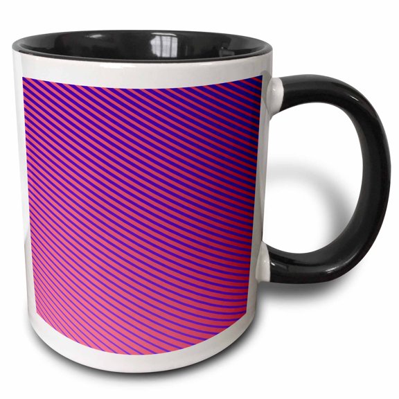 3drose, Simple Stripe Pattern Background Design - Minimal Vector Graphic, 11oz Two-tone Black Mug