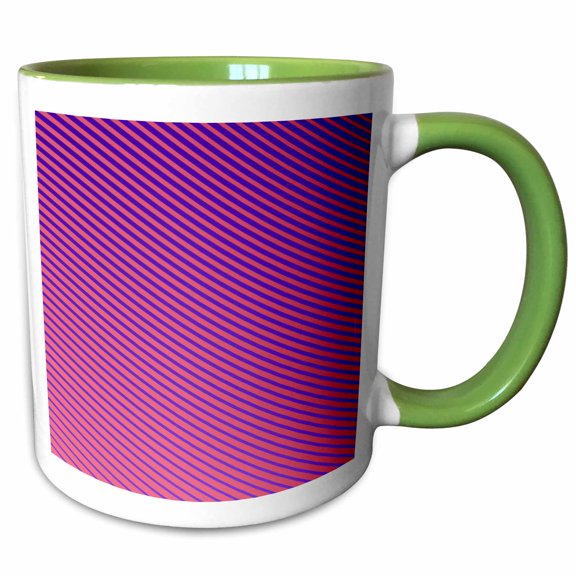 3drose, Simple Stripe Pattern Background Design - Minimal Vector Graphic, 15oz Two-tone Green Mug