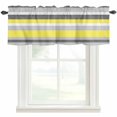 thumbnail image 1 of Simple Stripe Window Valance Curtain Yellow And Grey Geometric Pattern Rod Pocket Short Curtain for Living Room, Bedroom & Kitchen Window Decor 42x18in, 1 of 8