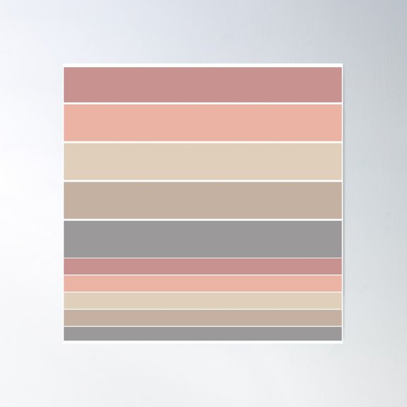 Simple Striped Pattern In Pastel Colours . Poster Wall Art, Modern Wall Decor For Living Room Bedroom, 16x16 UNFRAMED