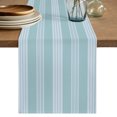 thumbnail image 1 of Simple Striped Table Runner 72 Inches Long,Modern Minimalist Lines Texture Teal Green Cotton Linen Table Runners Dresser Scarves,Fabric Tabletop Scarf Furniture Cover for Home Dinner Party 13"x72", 1 of 9