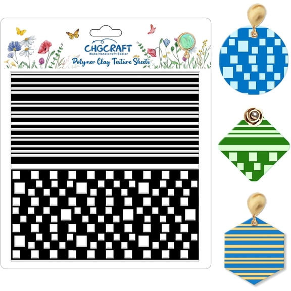 Simple Stripes Polymer Clay Texture Sheets Plaid Geometric Pattern Silicone Texture Stamp Clay Texture Mat Modeling Pattern Pad Sheets
