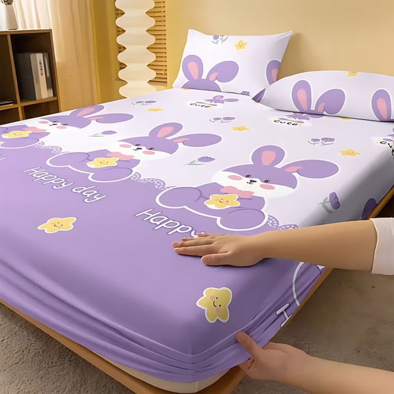 Simple Style Bed Sheet Set with Pillowcases - Soft Polyester Bedding for Comfortable Sleep - Easy Care Bed Cover with Elastic Edges - Modern Home Textile Collection