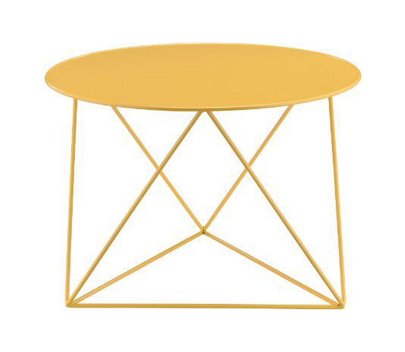 Simple Style Coffee Table Accent Round Side Table, 23" Metal Round