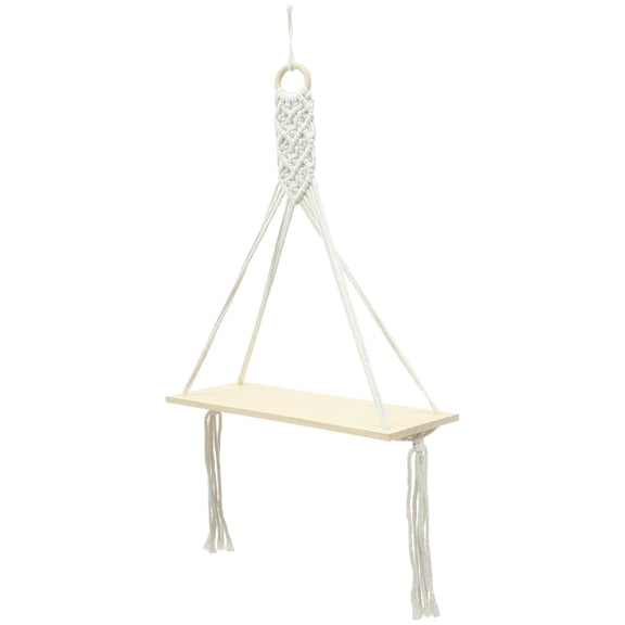 Simple Style DIY Bohemian Cotton Rope Woven Wall Tapestry Rack Storage Shelf Hanger Hanging Decoration Shelves for Bedroom Wedding Ceremony Decorations