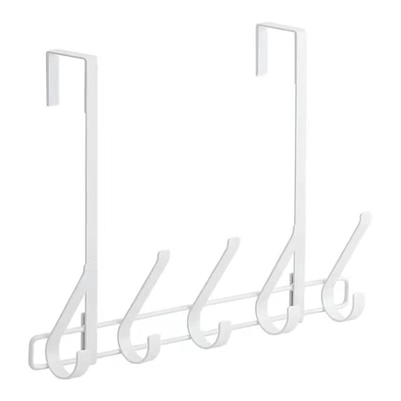 Simple Style Door Back Hanger Storage Hook Multipurpose Space Saving No Drilling Steel 1pc