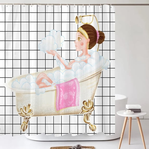 Simple Style Sexy Woman Shower Curtain Girl Printed Waterproof Polyester Fabric Bathroom Curtain Washable Cortinas Home Decor