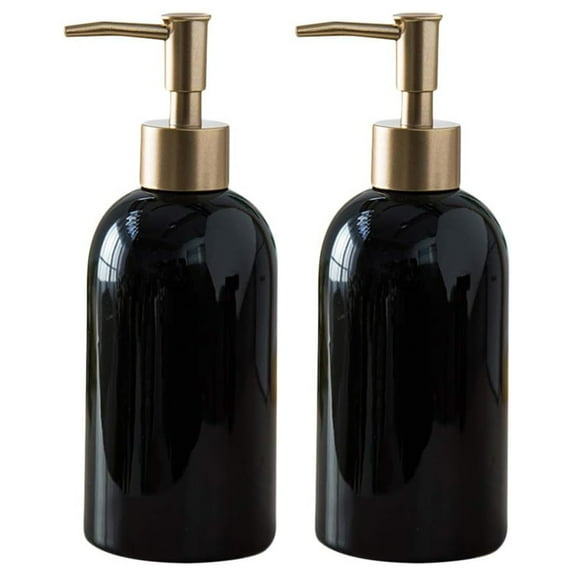 Simple Style Soap Dispenser Refillable ceramic emulsion bottle liquid organic soap dispenser - black