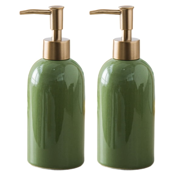 Simple Style Soap Dispenser Refillable ceramic emulsion bottle liquid organic soap dispenser - green