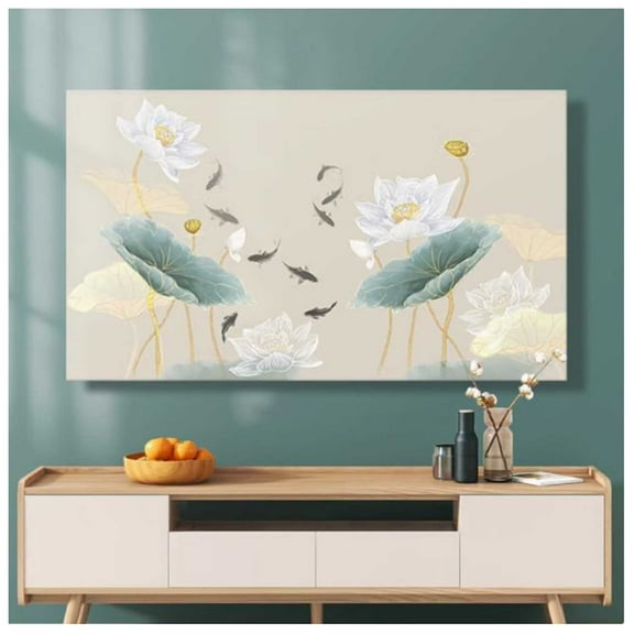 Simple Style TV Screen Cover, Elastic Universal Soft Fabric Indoor Dust-proof Flower Pattern Waterproof Tv Cover