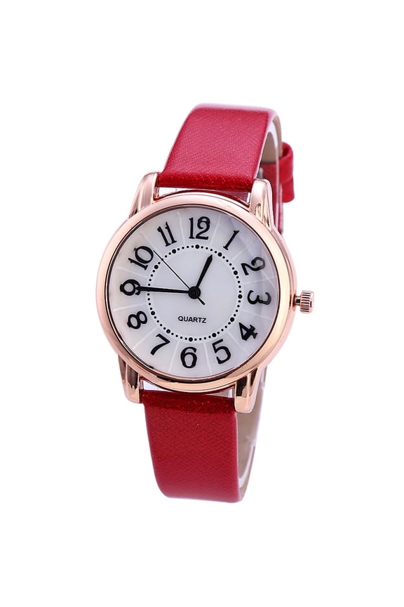 Simple Style White Back Multi-Colour Selectable Watches Ladies Digital Quartz Watches Imitation Leather Watches