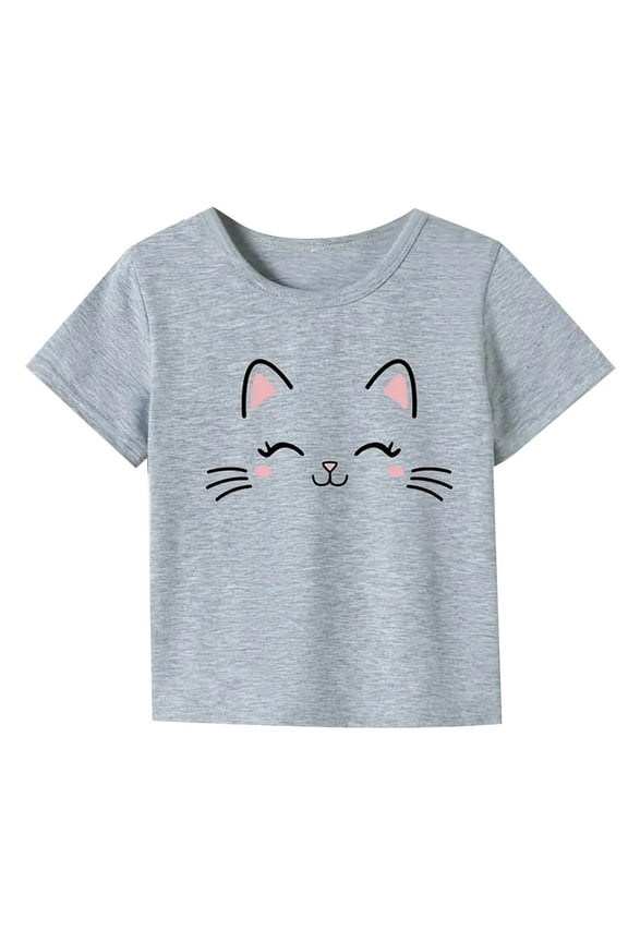 Simple Summer Girls' Short Sleeve T Shirts Tops Kids Toddler Baby Spring Summer Letter Print Short Sleeve T Shirt Clothing Fashion Dailywear