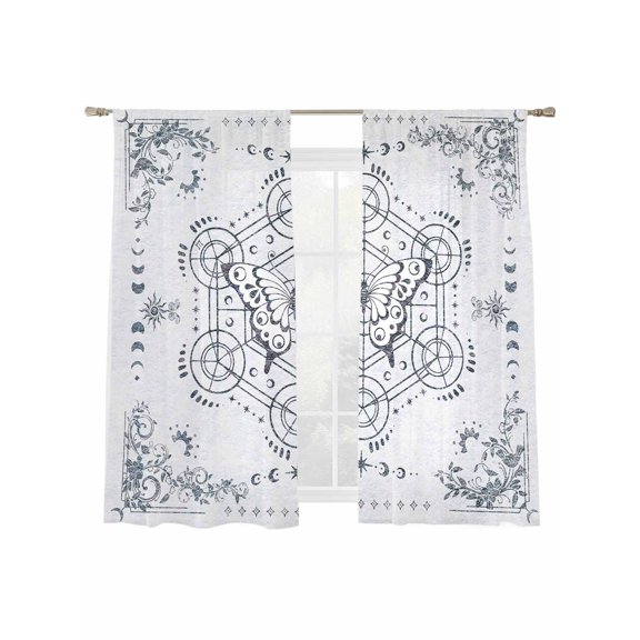 Simple Sunshine Sheer Curtains 2 Panels Set Sheer Window Curtains Light Filtering Rod Pocket Voile Drapes for Bedroom Living Room 52"X72"