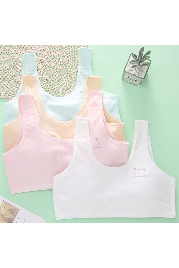 Simple & Sweet Cropped Cami Training Bra | For Girls in Soft Cotton Stretch | A Practical Starter Sports Bra Too | Variety Color Sets