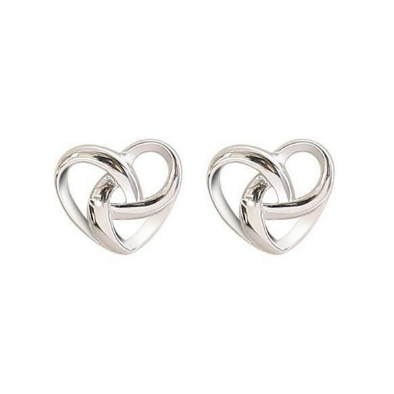 Simple Sweet Hollow Love Heart Shape Stud Earrings for Women Made of 925 Sterling Silver Suitable as a Gift for Various Occasions