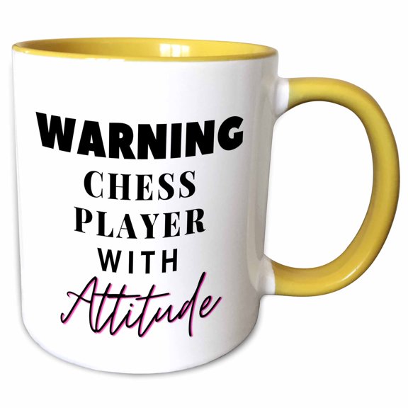3drose, Simple Text About Chess, 11oz Two-tone Yellow Mug